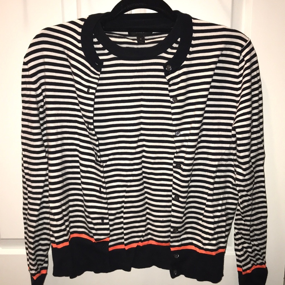 Two Piece striped cardigan and shell set